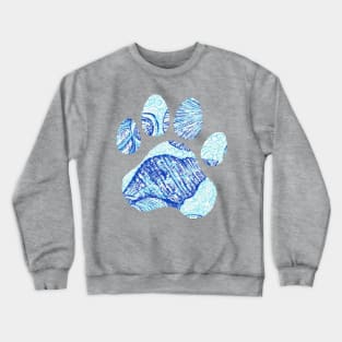 Blue Seashell Paw Print Crewneck Sweatshirt